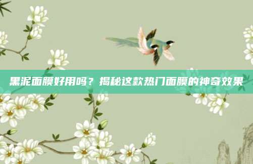 黑泥面膜好用吗？揭秘这款热门面膜的神奇效果