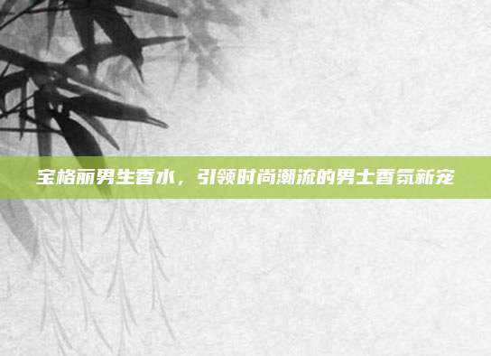 宝格丽男生香水，引领时尚潮流的男士香氛新宠