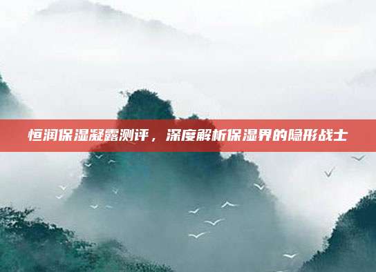 恒润保湿凝露测评,深度解析保湿界的隐形战士