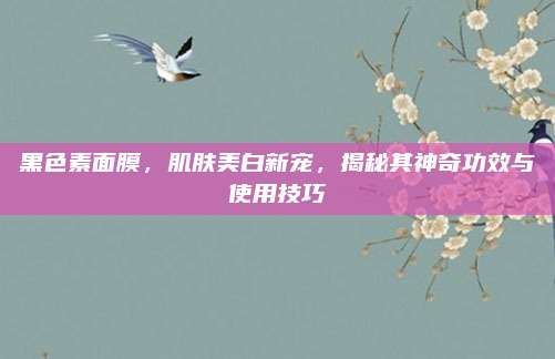 黑色素面膜,肌肤美白新宠,揭秘其神奇功效与使用技巧