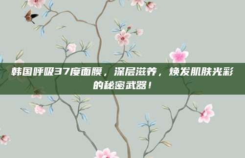 韩国呼吸37度面膜，深层滋养，焕发肌肤光彩的秘密武器！