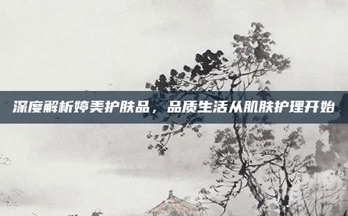 深度解析婷美护肤品，品质生活从肌肤护理开始
