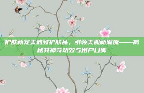 护肤新宠美韵致护肤品,引领美肌新潮流——揭秘其神奇功效与用户口碑