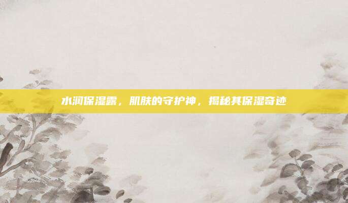水润保湿露,肌肤的守护神,揭秘其保湿奇迹