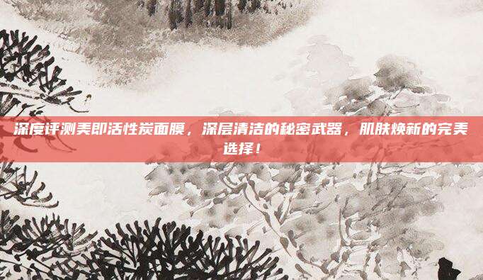 深度评测美即活性炭面膜,深层清洁的秘密武器,肌肤焕新的完美选择!