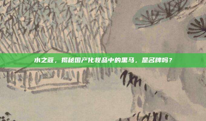 水之蔻,揭秘国产化妆品中的黑马,是名牌吗?