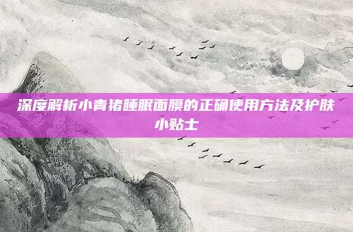 深度解析小青猪睡眠面膜的正确使用方法及护肤小贴士