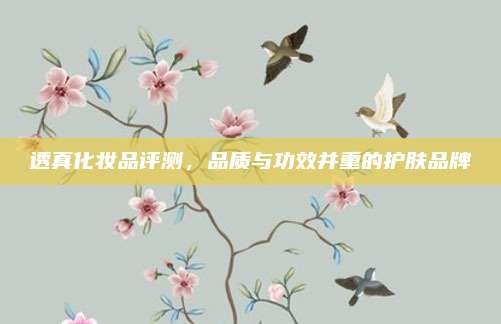 透真化妆品评测，品质与功效并重的护肤品牌