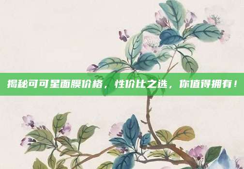揭秘可可星面膜价格，性价比之选，你值得拥有！