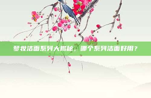 梦妆洁面系列大揭秘，哪个系列洁面好用？