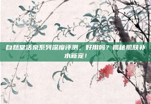 自然堂活泉系列深度评测,好用吗?揭秘肌肤补水新宠!