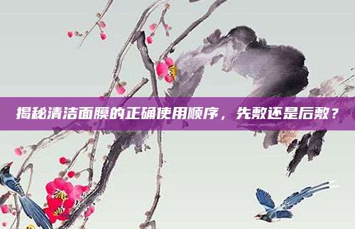 揭秘清洁面膜的正确使用顺序,先敷还是后敷?