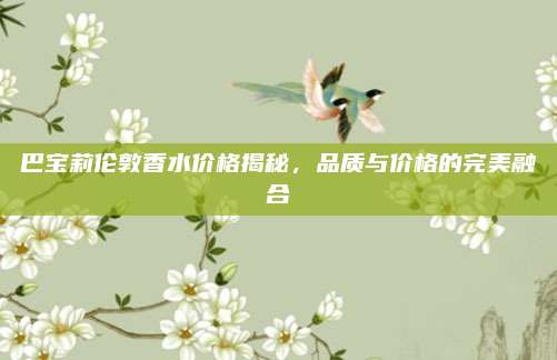 巴宝莉伦敦香水价格揭秘,品质与价格的完美融合