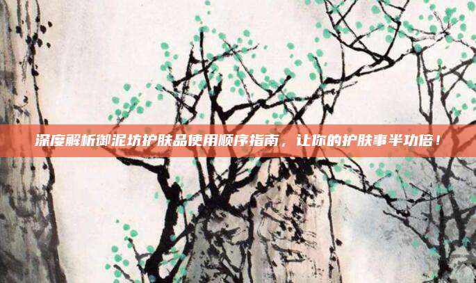 深度解析御泥坊护肤品使用顺序指南,让你的护肤事半功倍!
