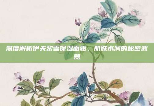 深度解析伊夫黎雪保湿面霜,肌肤水润的秘密武器