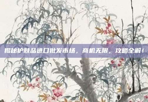 揭秘护肤品进口批发市场,商机无限,攻略全解!
