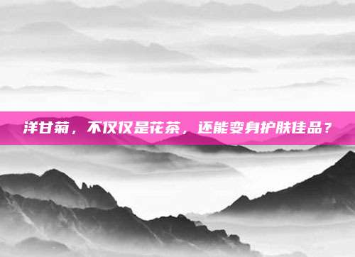 洋甘菊,不仅仅是花茶,还能变身护肤佳品?