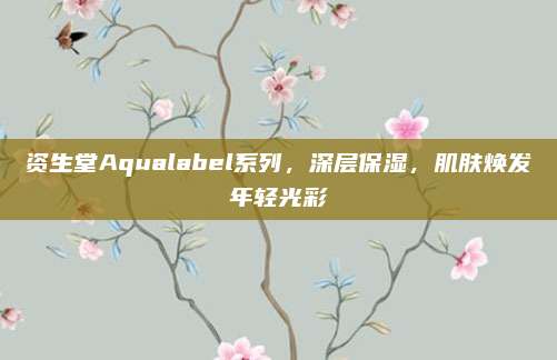 资生堂Aqualabel系列,深层保湿,肌肤焕发年轻光彩