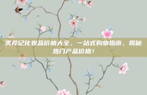 美芹记化妆品价格大全，一站式购物指南，揭秘热门产品价格！