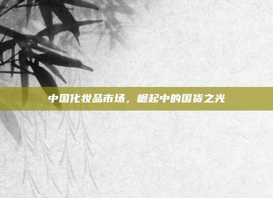 中国化妆品市场，崛起中的国货之光
