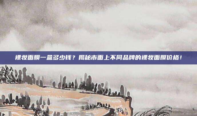 裸妆面膜一盒多少钱?揭秘市面上不同品牌的裸妆面膜价格!