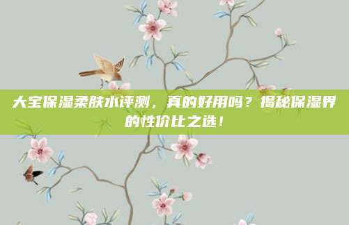 大宝保湿柔肤水评测，真的好用吗？揭秘保湿界的性价比之选！