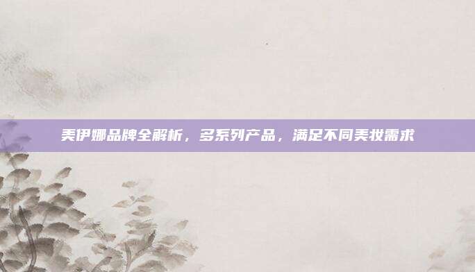 美伊娜品牌全解析，多系列产品，满足不同美妆需求