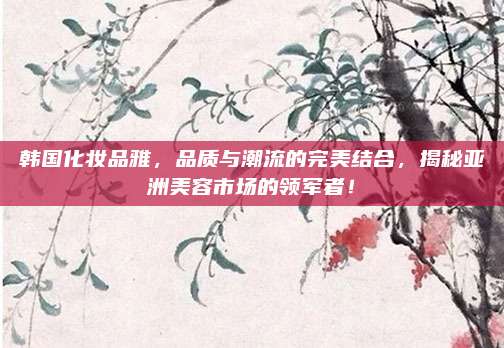 韩国化妆品雅，品质与潮流的完美结合，揭秘亚洲美容市场的领军者！