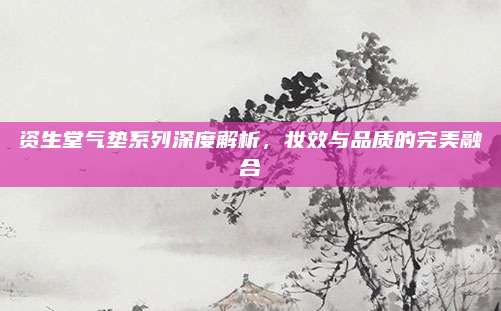 资生堂气垫系列深度解析，妆效与品质的完美融合