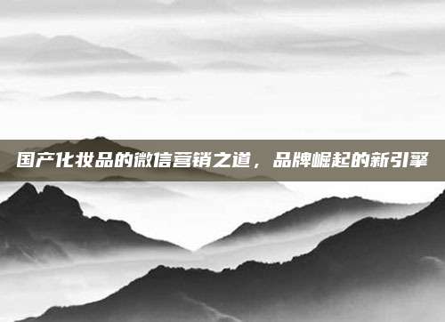 国产化妆品的微信营销之道，品牌崛起的新引擎