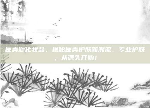 医美源化妆品,揭秘医美护肤新潮流,专业护肤,从源头开始!