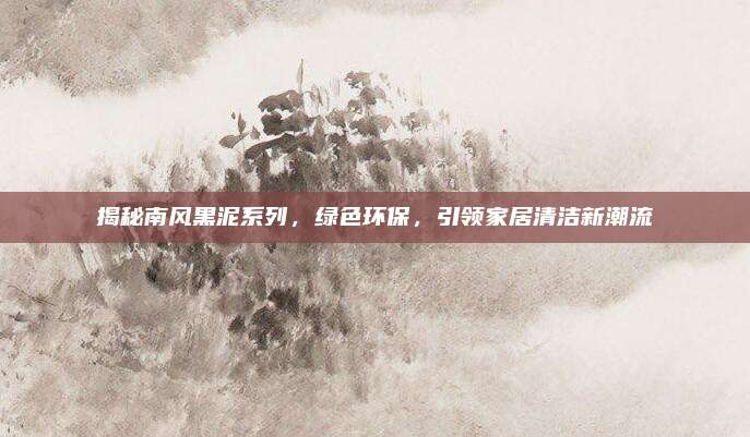 揭秘南风黑泥系列,绿色环保,引领家居清洁新潮流