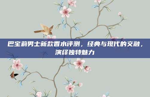 巴宝莉男士新款香水评测，经典与现代的交融，演绎独特魅力