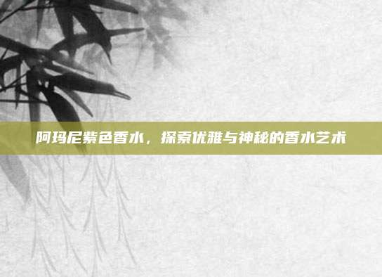 阿玛尼紫色香水，探索优雅与神秘的香水艺术