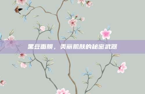 黑豆面膜，美丽肌肤的秘密武器