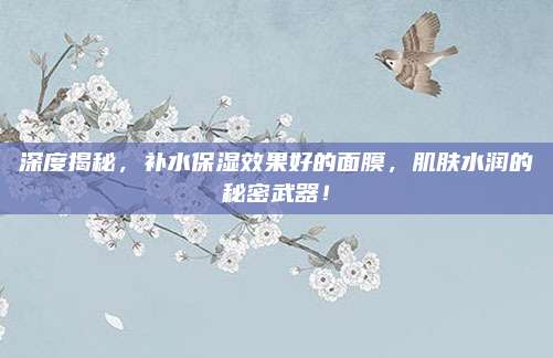 深度揭秘,补水保湿效果好的面膜,肌肤水润的秘密武器!