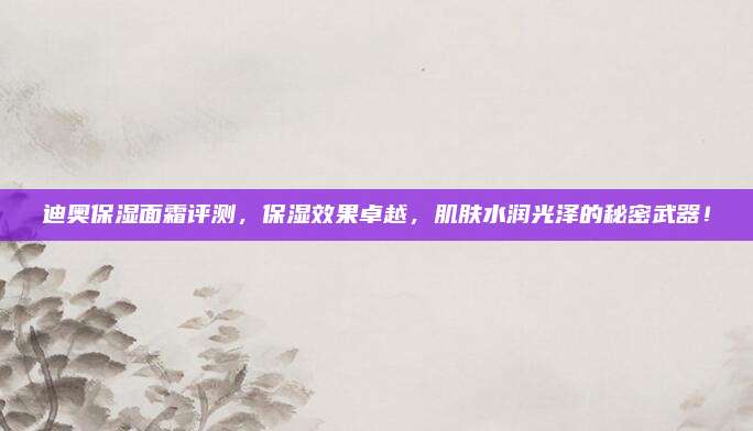 迪奥保湿面霜评测,保湿效果卓越,肌肤水润光泽的秘密武器!