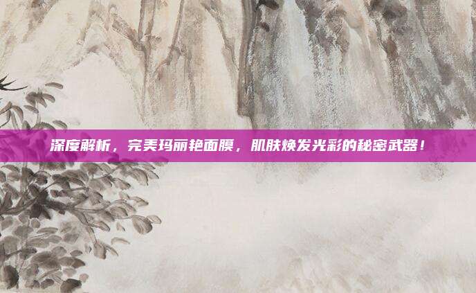 深度解析,完美玛丽艳面膜,肌肤焕发光彩的秘密武器!