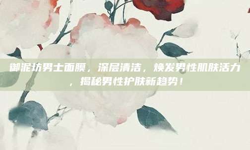 御泥坊男士面膜,深层清洁,焕发男性肌肤活力,揭秘男性护肤新趋势!