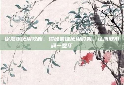 保湿水使用攻略，揭秘最佳使用时机，让肌肤水润一整年