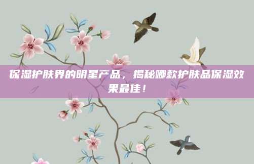 保湿护肤界的明星产品，揭秘哪款护肤品保湿效果最佳！