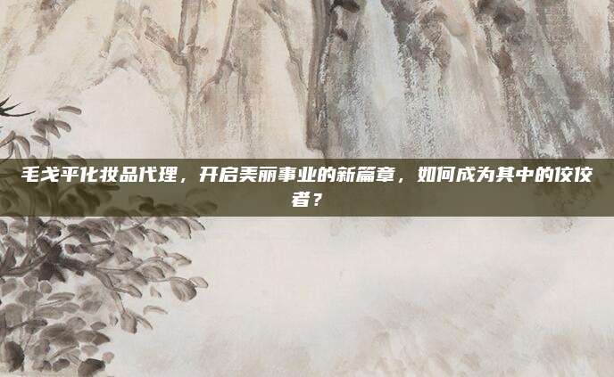 毛戈平化妆品代理，开启美丽事业的新篇章，如何成为其中的佼佼者？