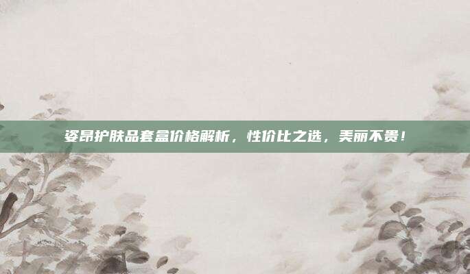 姿昂护肤品套盒价格解析，性价比之选，美丽不贵！