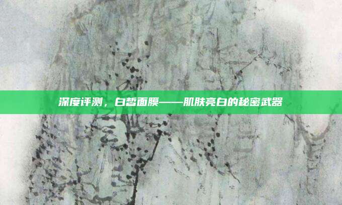 深度评测,白皙面膜——肌肤亮白的秘密武器