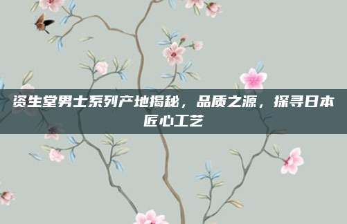资生堂男士系列产地揭秘，品质之源，探寻日本匠心工艺