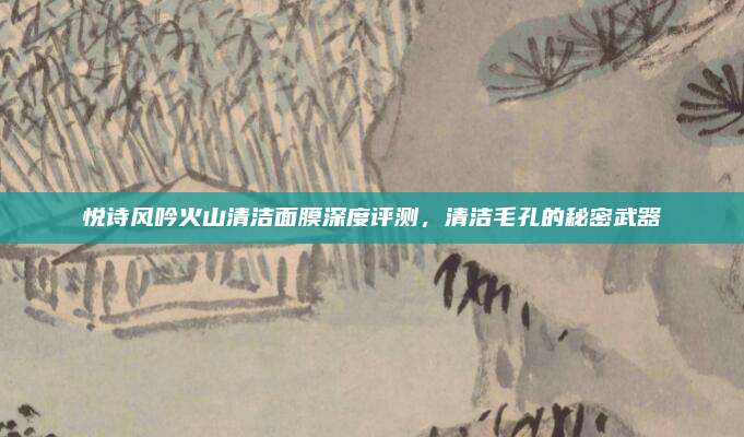 悦诗风吟火山清洁面膜深度评测，清洁毛孔的秘密武器