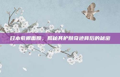 日本紫根面膜，揭秘其护肤奇迹背后的秘密