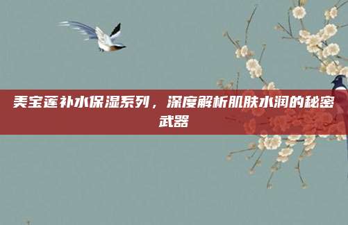 美宝莲补水保湿系列,深度解析肌肤水润的秘密武器