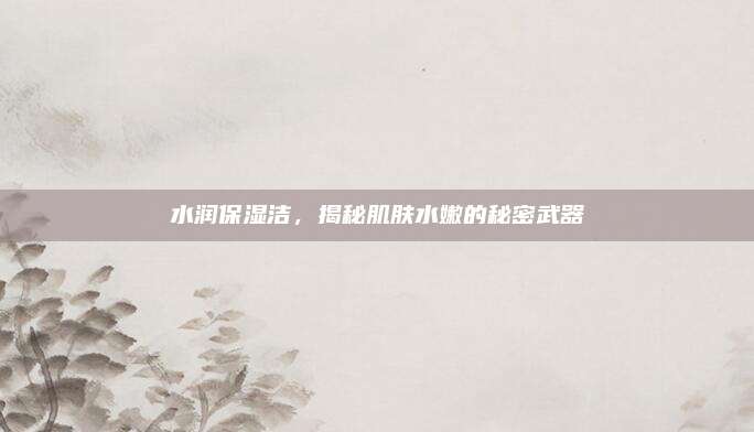 水润保湿洁，揭秘肌肤水嫩的秘密武器