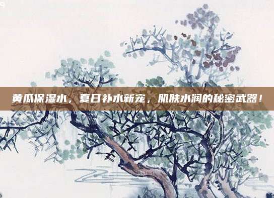 黄瓜保湿水，夏日补水新宠，肌肤水润的秘密武器！